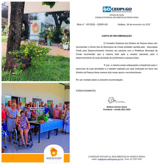 Centro Dia do Idoso de Crixás é referência em todo o Estado de Goiás