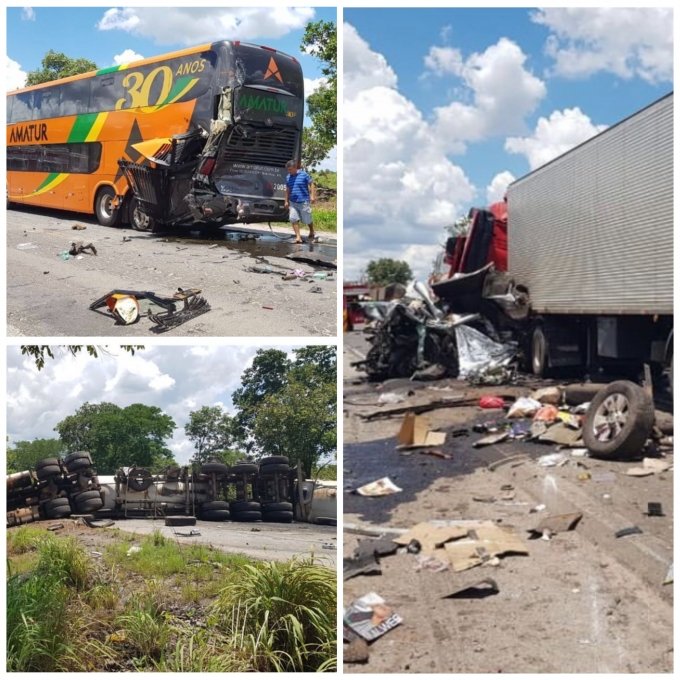 Acidente deixa trÃªs mostos e paralisa BR 153, em Porangatu