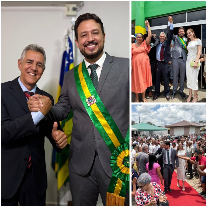 Allan Xavier e Rener tomam posse como prefeito e vice-prefeito de Crixás