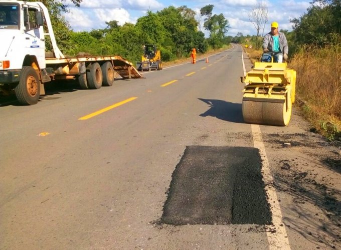 Goinfra acolhe recomendaÃ§Ã£o do MP e realiza recuperaÃ§Ã£o de trecho da GO-164