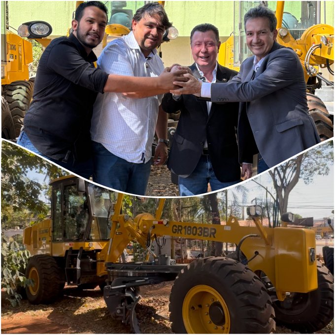 CAMPOS VERDES RECEBE NOVA MOTONIVELADORA 0 KM E AVANÇA NA INFRAESTRUTURA RURAL